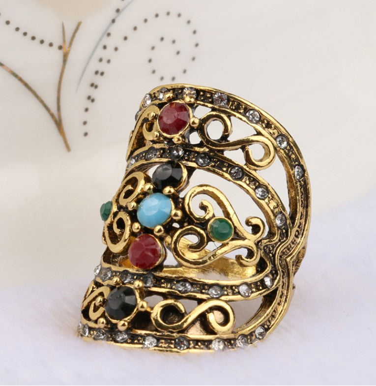 Rainbow Mosaic Statement Ring