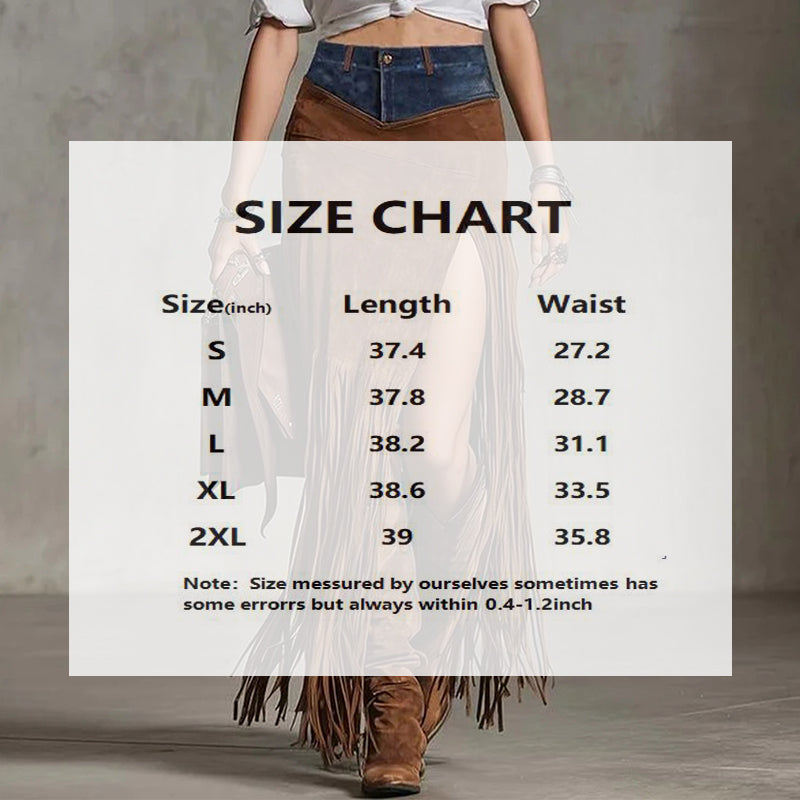Fringe Slit Boho Skirt