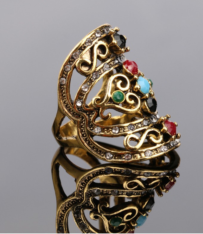 Rainbow Mosaic Statement Ring