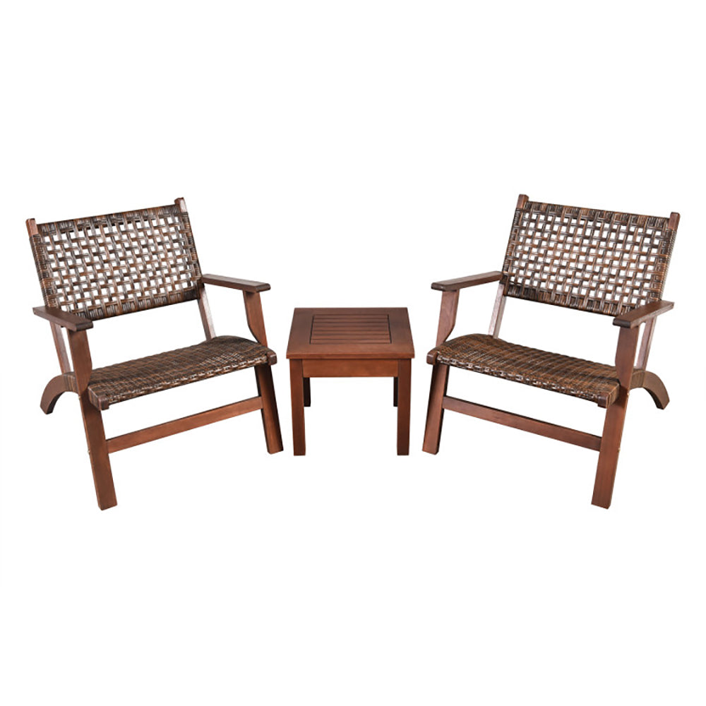 3 Piece Rattan Patio Furniture Set