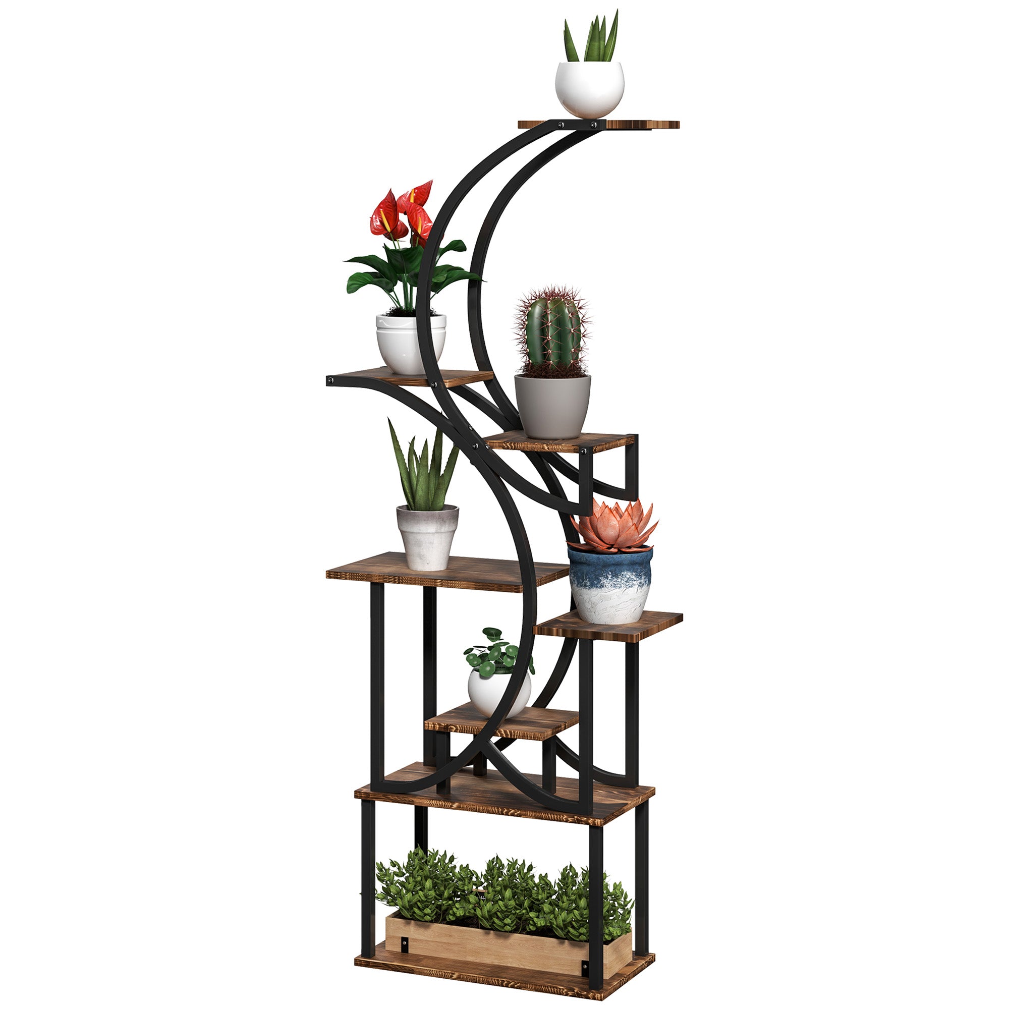 8 Tier 62" S-Shaped Plant Shelf